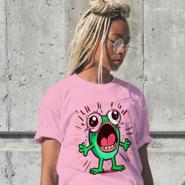 T-shirt Funny mignon moderne hurler Frog Cadeau Femme Chem (Créateur téléchargé)