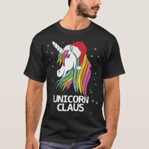 T-shirt Funny mignon Noël Unicorne Claus Père Noël