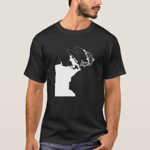 T-shirt Funny Minnesota Pêche MN Amour Au Poisson