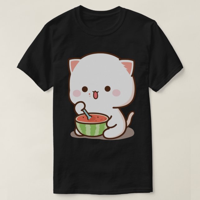 T-shirt Funny mochi mochi chats pêche Sticker.png (Design devant)