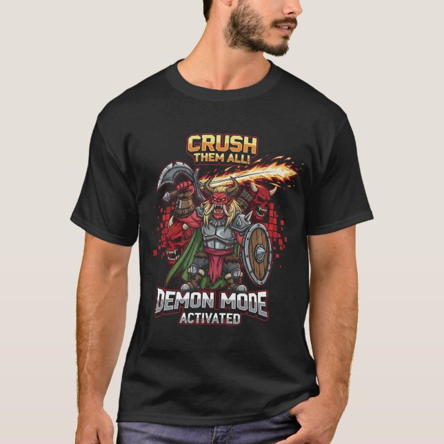 T-shirt Funny Mode Démon Activé Chemise de Jeu | Fant RPG (Devant)
