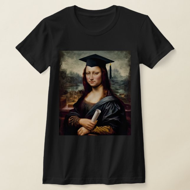 T-shirt Funny Mona Lisa Graduate (Poser)