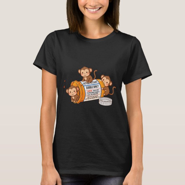T-shirt Funny Monkey Anti Depressant Zoo Boys Girls Kids P (Devant)