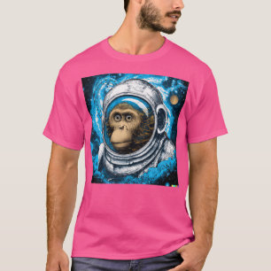 T-shirt Funny Monkey in Space Funny Men Women Vintage ()