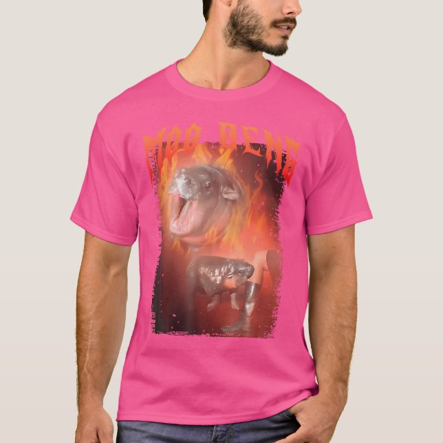 T-shirt Funny Moo Deng Baby Hippopotleg Bootleg Rap Fire (Devant)