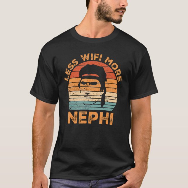 T-shirt Funny Mormon Missionnaire LDS Moins Wifi Plus Neph (Devant)