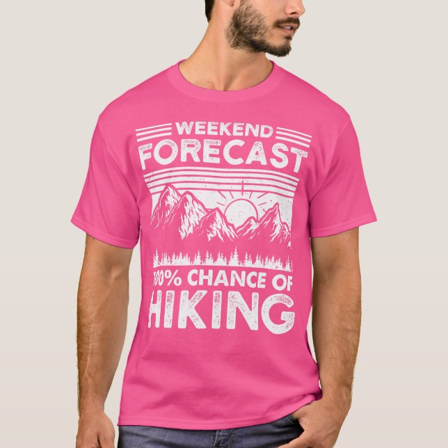 T-shirt Funny Mountain Hiker Week-end Prévision Camping Hi (Devant)