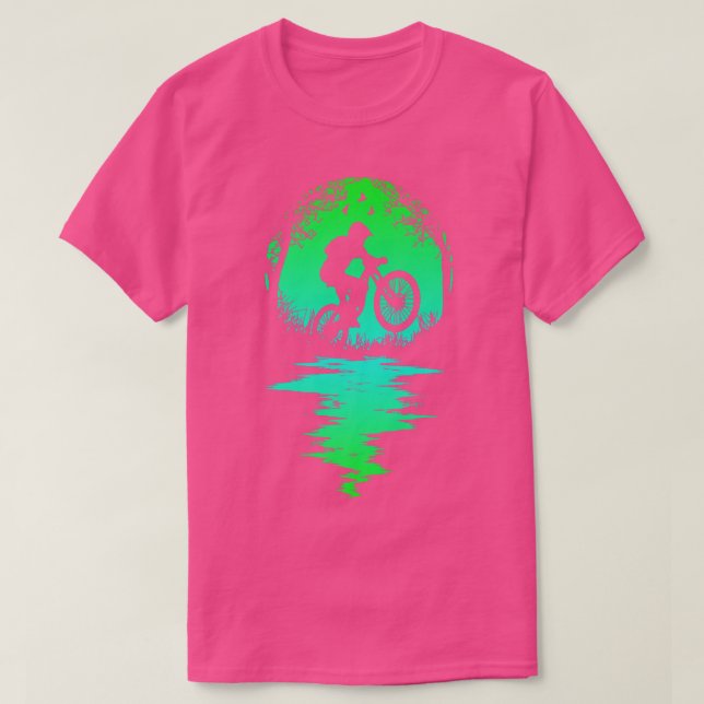 T-shirt Funny Mountain VTT VTT Vélo Sunset Silh (Design devant)