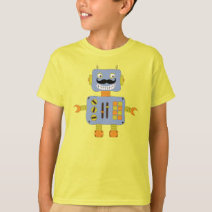 T-shirt Funny Moustache Robot