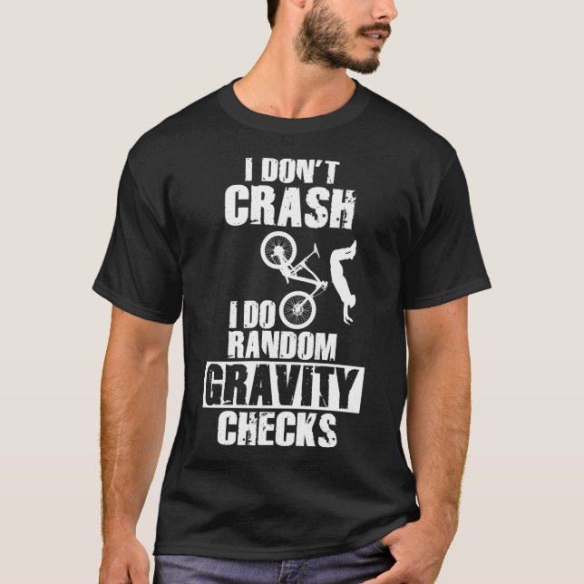 T-shirt Funny MTB Crash - Gravity Checks VTT (Devant)