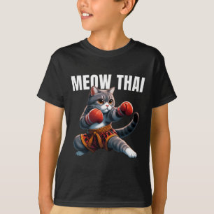 T-shirt Funny Muay Thai Cat Meow Thai Boxe Martial Art K