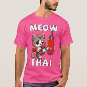 T-shirt Funny Muay Thai Meow Thai Thai Boxe Muay Thai Ca