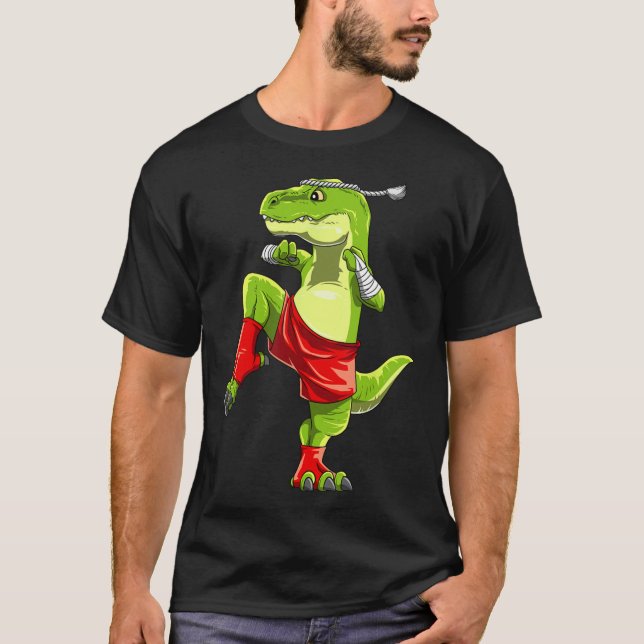 T-shirt Funny Muay Thai T-rex - Thai Boxe (Devant)