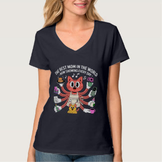 T-shirt Funny Multi-Tasking Cat Mom The Best Mom 
