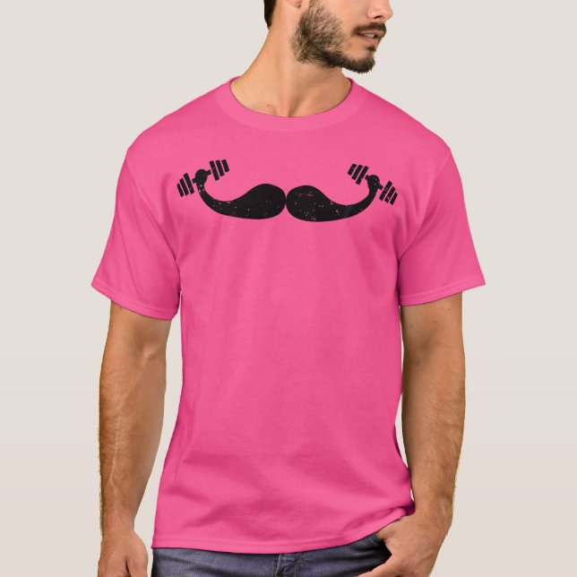 T-shirt Funny Mustache Chemise Poids Lifting Pour Hommes B (Devant)