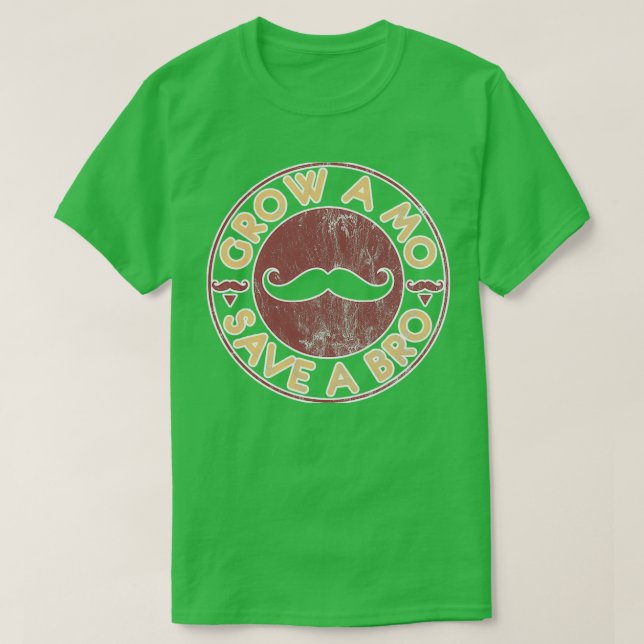 T-shirt Funny Mustache Moustache Grow A Mo 2 (Design devant)