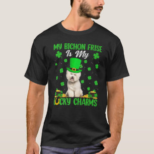 T-shirt Funny My Bichon Frise Is My Lucky Charms St Patron