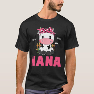 T-shirt Funny Nana Cow Cute Cow Farmer Anniversaire Corres