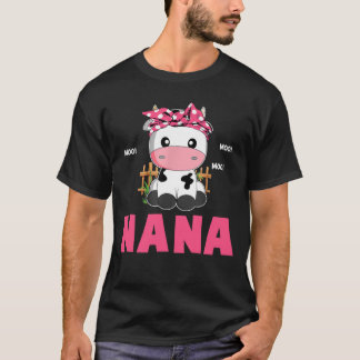 T-shirt Funny Nana Cow Cute Cow Farmer Anniversaire Corres