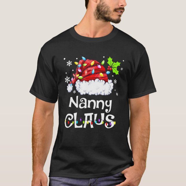 T-shirt Funny Nanny Claus Pajamas de Noël Père Noël (Devant)
