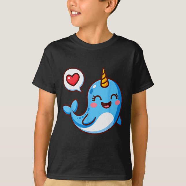 T-shirt Funny Narwhal Art For Men Women Kids Narwhal Lover (Devant)