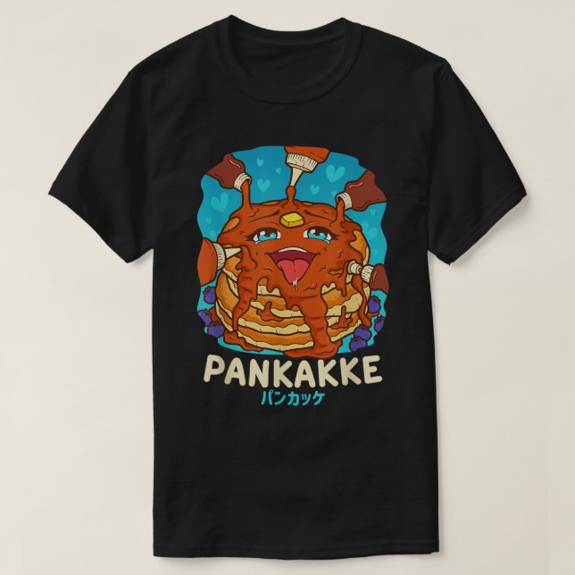 T-shirt Funny Naughty Foodie Pun Kawaii Pankakke Japanese  (Design devant)