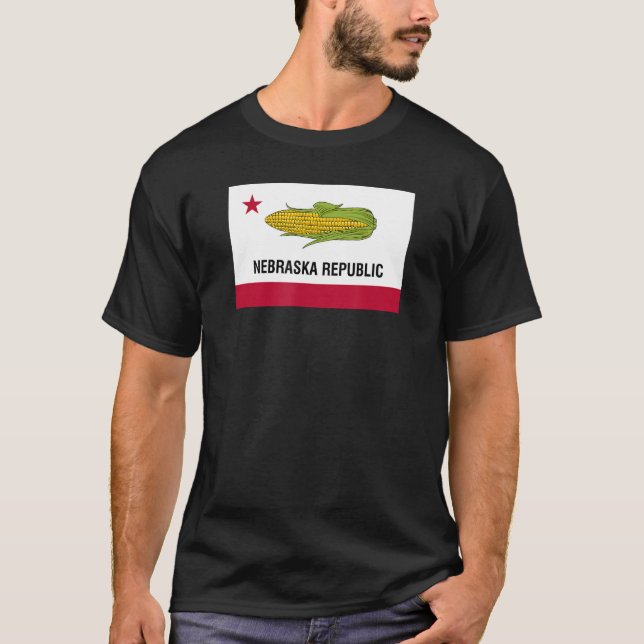 T-shirt FUNNY NEBRASKA REPUBLIC DRAPEAU Cornhusker State s (Devant)