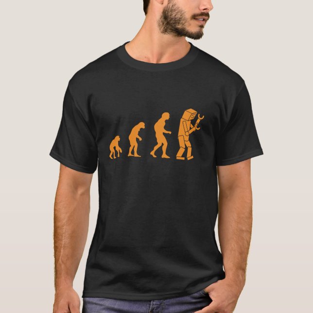 T-shirt Funny Nerdy Robot Evolution Geek informatique robo (Devant)