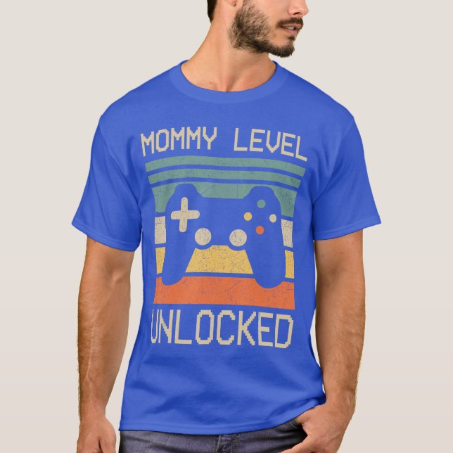 T-shirt Funny New Mom Level Unlocked Leveled Upo Mommy Gam (Devant)
