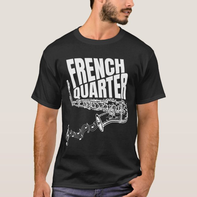 T-shirt Funny New Orleans Mardi Gras Jazz Saxophone  (Devant)