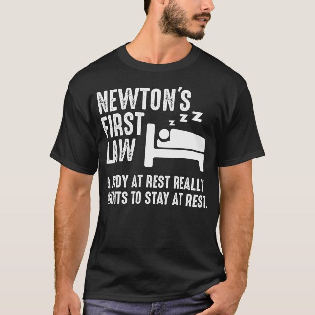 T-shirt Funny Newton Physique Plaisanterie Première Loi Sl (Devant)