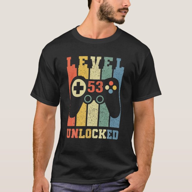 T-shirt Funny Niveau 53 Déverrouillé Jeu Vidéo Joueur Garç (Devant)