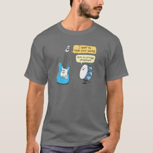 T-shirt Funny No Strings Attachée Guitare avec Tambour