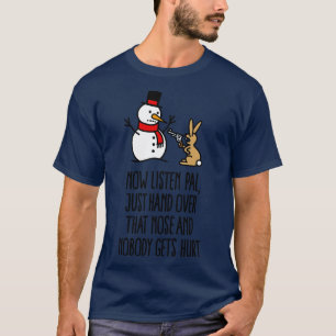 T-shirt Funny Noël bonhomme de neige carotte lapin bande d