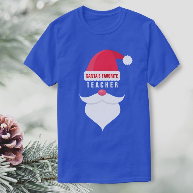 T-shirt Funny Noël Père Noël Favori enseignant personnalis (Créateur téléchargé)