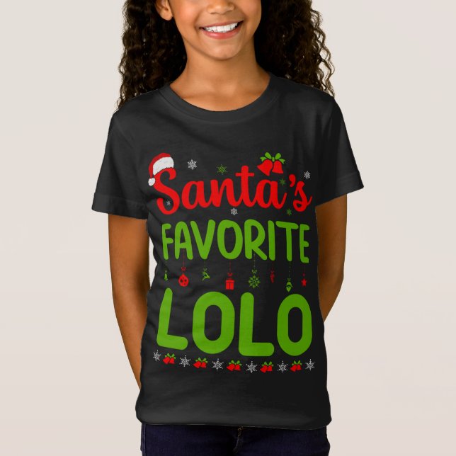 T-Shirt Funny Noël Père Noël Favori Lolo Cute Merry X (Devant)