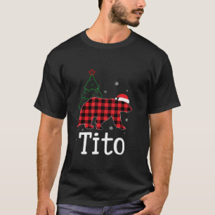 T-shirt Funny Noël Rouge Plaid Tito Ours laide Swea de Noë