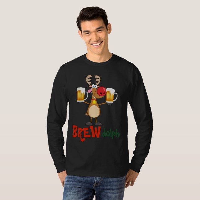 T-shirt Funny Noël T pour les amateurs de BIÈRE - Get LIT  (Devant entier)