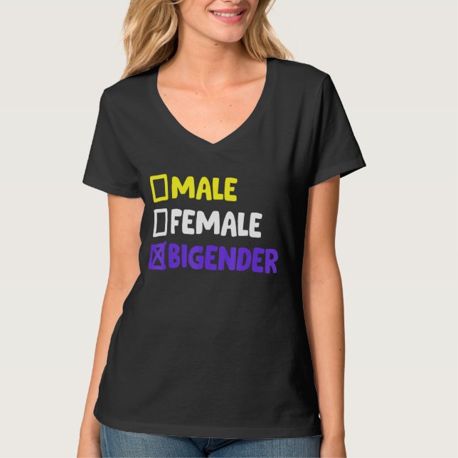 T-shirt Funny Non-binaire Et Bigender (Devant)