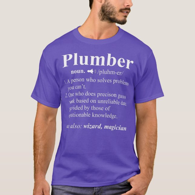T-shirt Funny Noun Plumber Définition Plumbing Cadeau (Devant)