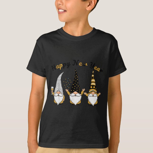 T-shirt Funny Nye Gnome Shirts For Women, Happy New Year 2 (Devant)