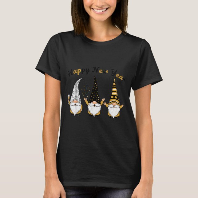 T-shirt Funny Nye Gnome Shirts For Women, Happy New Year 2 (Devant)
