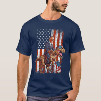 T-shirt Funny Obama Riding TRex Patriotic and Sarcastic US