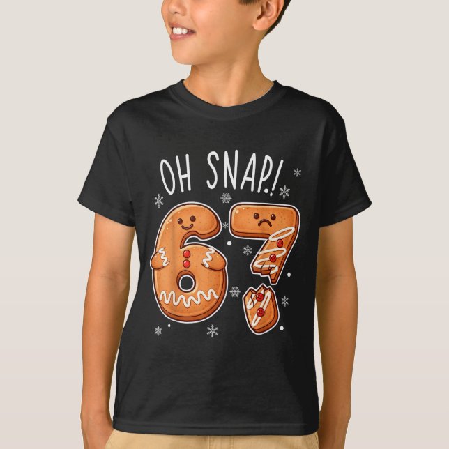 T-shirt Funny Oh Snap 67 Gingerbread Cookie Christmas Men  (Devant)