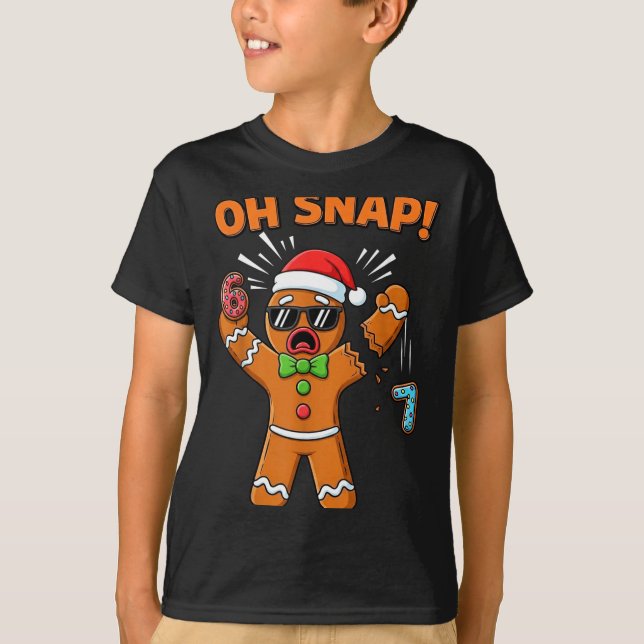 T-shirt Funny Oh Snap 67 Six Seven Meme Gingerbread Man  (Devant)