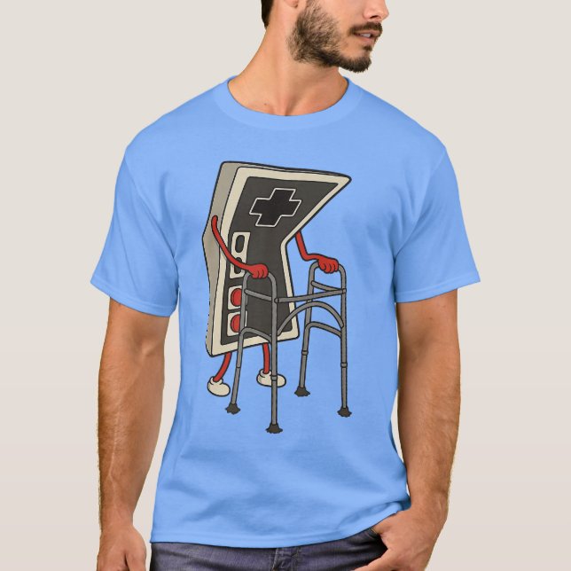 T-shirt Funny Old Gamer Gaming Retro 80s 90s Video Game Ol (Devant)