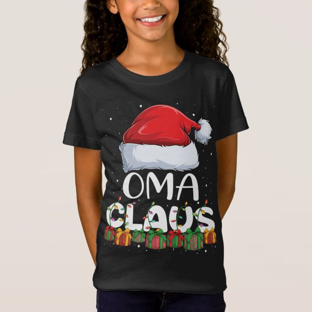 T-Shirt Funny Oma Santa Claus Pyjamas de Noël Famille Mat (Devant)