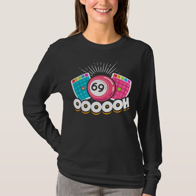 T-shirt Funny Oooh 69 Queen Bingo Fan LGBT (Devant)