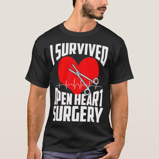 T-shirt Funny Open Heart Chirurgie Cadeau Hommes Cool Surv (Devant)