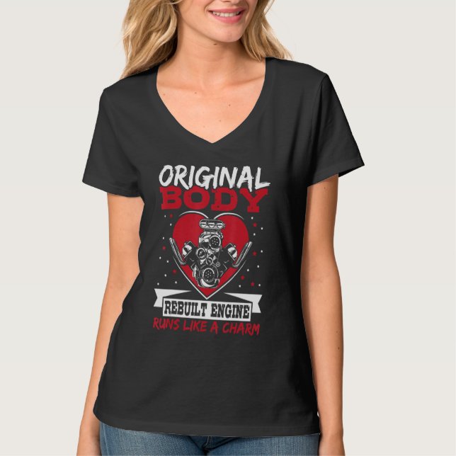T-shirt Funny Open Heart Surgery, Original Body Rebuilt En (Devant)